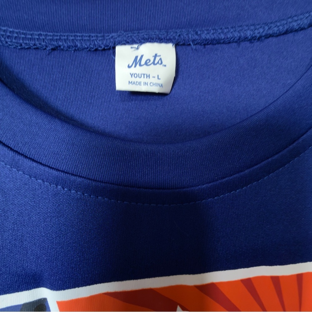 Queens Comic Panel Graphic Long Sleeve Tee - Royal Blue & Orange